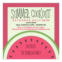 Invitación del Cookout del verano de la sandía