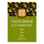 Invitación del cráneo de Halloween Paisley