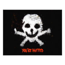 Invitación del cráneo del pirata y del fiesta de l
