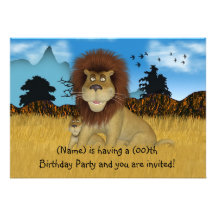 Invitación del cumpleaños de Childs del león del d
