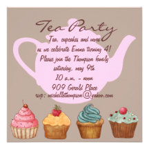 Invitación del cumpleaños de la fiesta del té de l