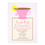 Invitación del cumpleaños de la fiesta del té - ro