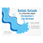 Invitación del cumpleaños de la fiesta en la pisci