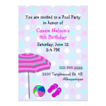Invitación del cumpleaños de la fiesta en la pisci