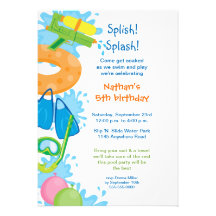 Invitación del cumpleaños de la fiesta en la pisci