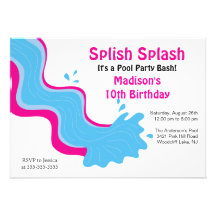 Invitación del cumpleaños de la fiesta en la pisci