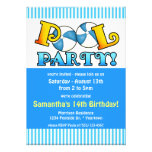 Invitación del cumpleaños de la fiesta en la pisci