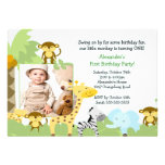 Invitación del cumpleaños de la foto del mono de l