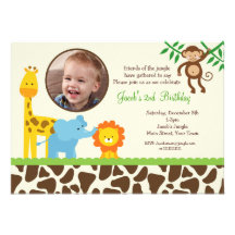 Invitación del cumpleaños de la foto del safari de