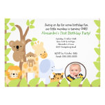 Invitación del cumpleaños de la foto del safari de