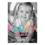 Invitación del cumpleaños de la foto del tiempo de