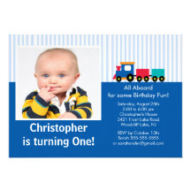 Invitación del cumpleaños de la foto del tren de C