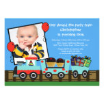 Invitación del cumpleaños de la foto del tren de l