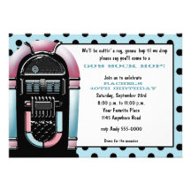 invitación del cumpleaños de la máquina tocadiscos