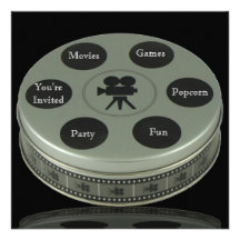 Invitación del cumpleaños de la noche de película