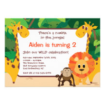 Invitación del cumpleaños de la selva