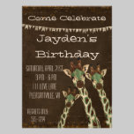 Invitación del cumpleaños de las jirafas del trull invitaciones