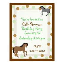 Invitación del cumpleaños de los caballos