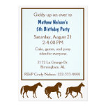 Invitación del cumpleaños de los caballos de los n