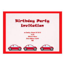 Invitación del cumpleaños de los coches