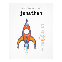 Invitación del cumpleaños de los niños - Rocket