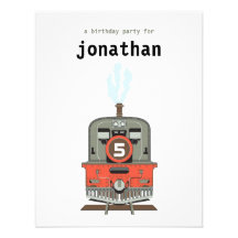 Invitación del cumpleaños de los niños - tren