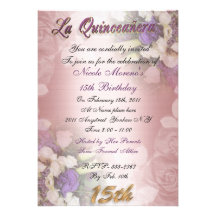 Invitación del cumpleaños de Quinceanera del La dé