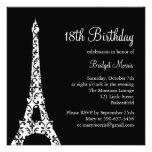 Invitación del cumpleaños de Tres París (negro)