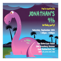 Invitación del cumpleaños del Brontosaurus