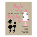 Invitación del cumpleaños del caniche y de la tort