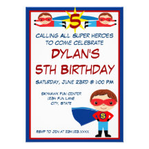 Invitación del cumpleaños del carácter del cómic d