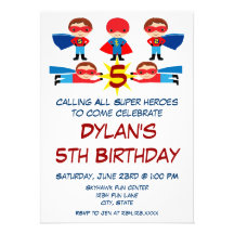 Invitación del cumpleaños del carácter del cómic d
