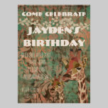 Invitación del cumpleaños del damasco de las jiraf invitaciones