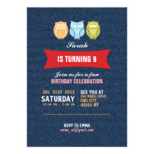 Invitación del cumpleaños del dibujo animado del b