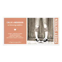INVITACIÓN DEL CUMPLEAÑOS DEL DULCE DIECISÉIS EL % TARJETAS FOTOGRÁFICAS PERSONALIZADAS