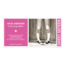 INVITACIÓN DEL CUMPLEAÑOS DEL DULCE DIECISÉIS EL % TARJETAS FOTOGRÁFICAS PERSONALIZADAS