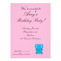 Invitación del cumpleaños del elefante