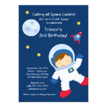 Invitación del cumpleaños del ESPACIO EXTERIOR del