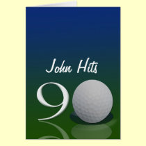 Invitación del cumpleaños del golf para 90 años tarjetas