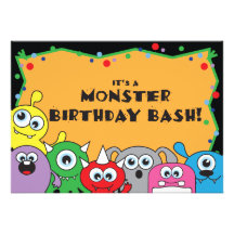 Invitación del cumpleaños del golpe del monstruo