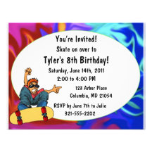 Invitación del cumpleaños del monopatín
