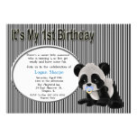 Invitación del cumpleaños del oso de panda del beb