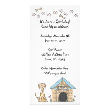 Invitación del cumpleaños del perrito tarjeta personal con foto