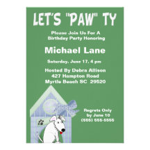 Invitación del cumpleaños del perro