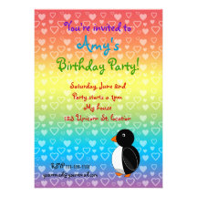 Invitación del cumpleaños del pingüino