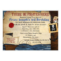 Invitación del cumpleaños del pirata