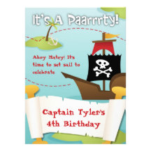 Invitación del cumpleaños del pirata