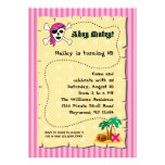 Invitación del cumpleaños del pirata del chica