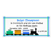Invitación del cumpleaños del tren del muchacho