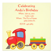 Invitación del cumpleaños del tren del niño